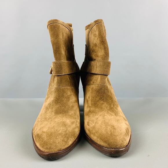 BURBERRY Size 11 Brown Suede Chunky heel Boots - Picture 4 of 8